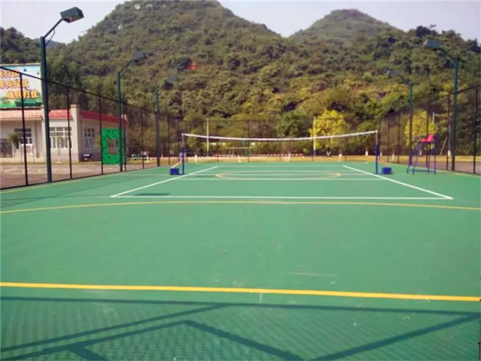 硅pu塑胶地板球场施工-网球场尺寸-羽毛球尺寸