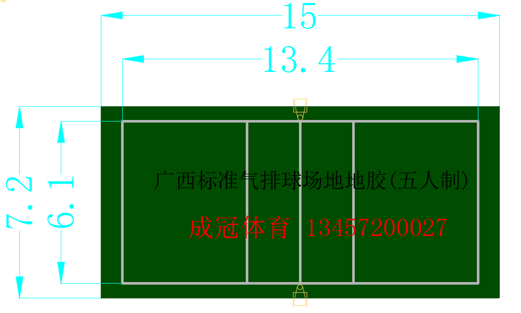 广西标准五人制气排球场地地胶