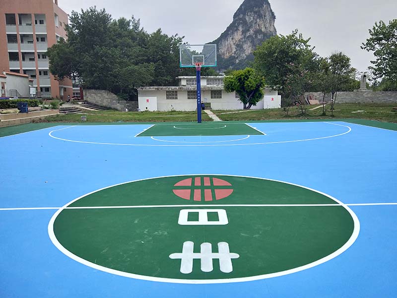 柳州进德镇中心小学丙烯酸篮球场